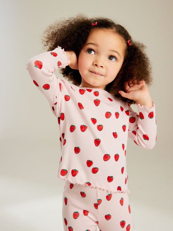 Pink Cotton Rich Long Sleeve Rib T-Shirt (3mths-7yrs)