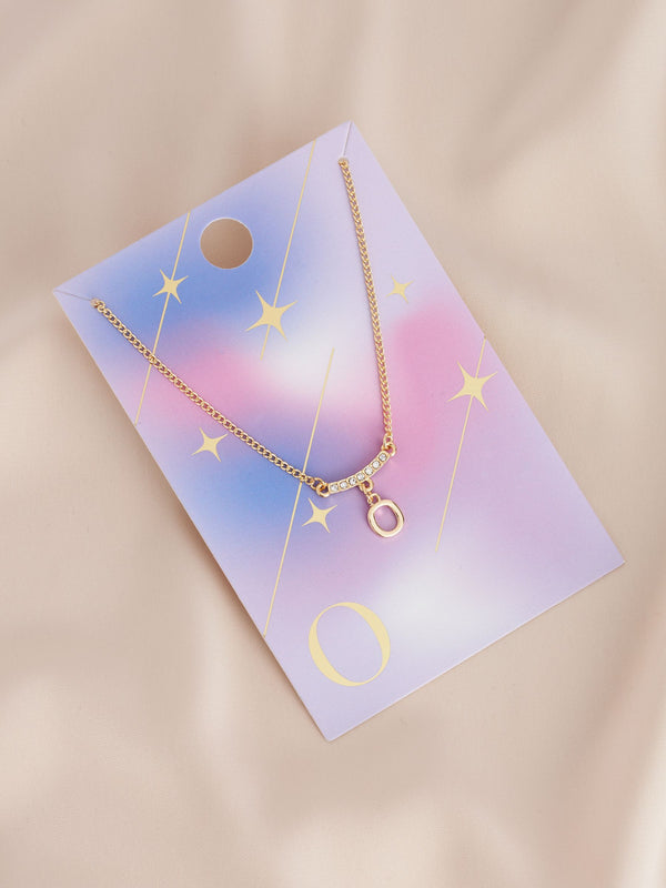 Gold Tone O Initial Necklace