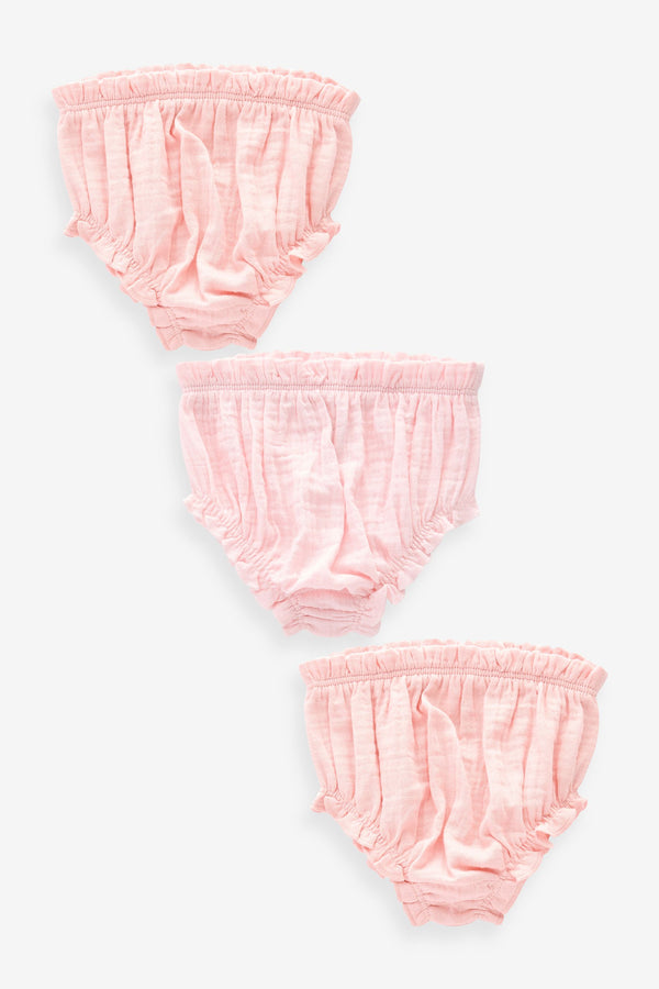 Pink Baby Knickers 3 Pack (0mths-2yrs)