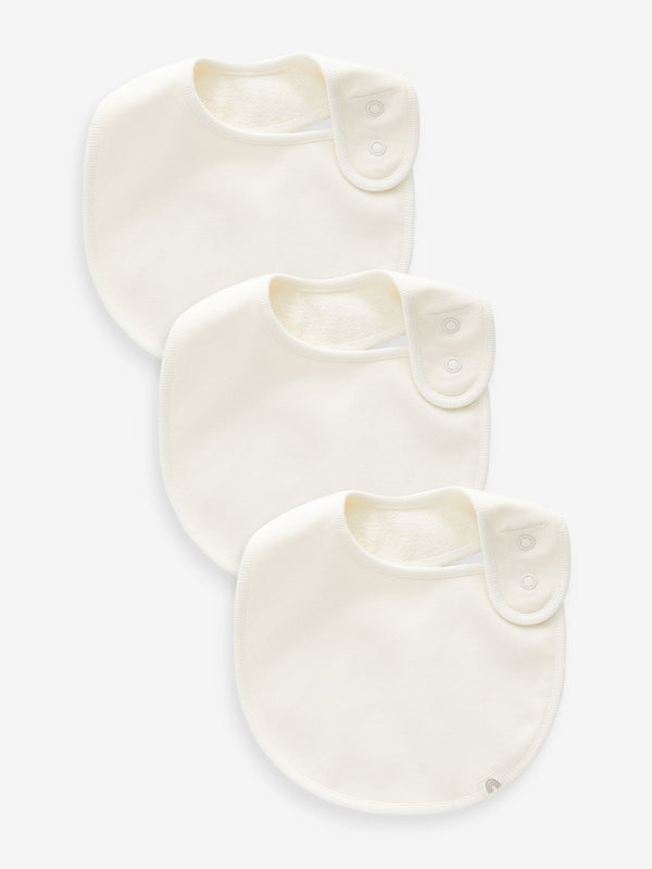 Cream Baby Regular 100% Cotton Bibs 3 Pack