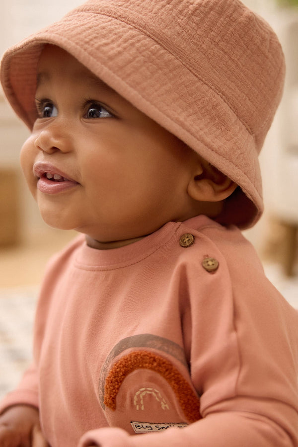 Tan Brown crinkle Bucket Baby Hat