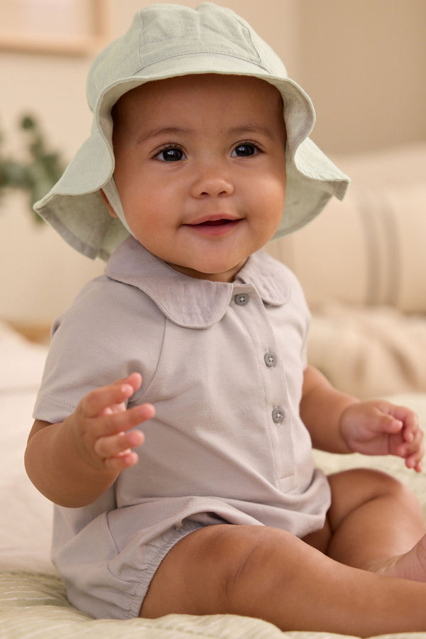 Sage Green Wide Brim Baby Hat (0mths-2yrs)