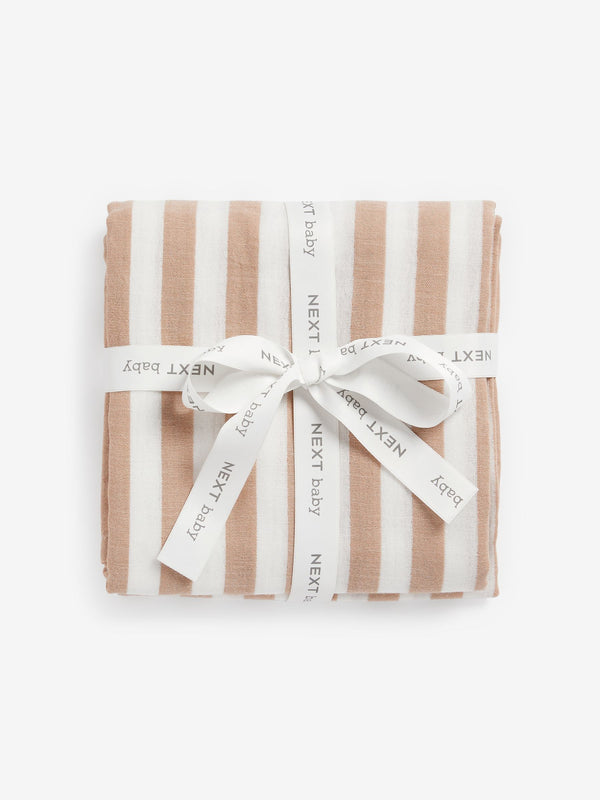 Neutral stripe Baby Extra Large 100% Cotton Multipurpose Muslin