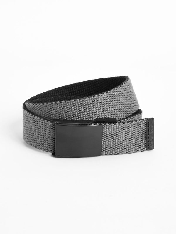 Grey/Black Reversible Woven Belt