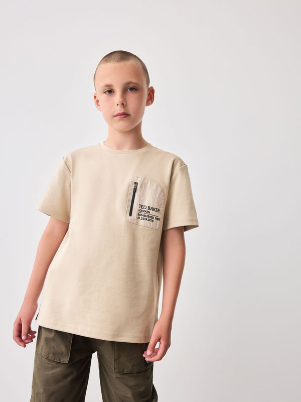 Baker by Ted Baker 100% Cotton Zip T-Shirt