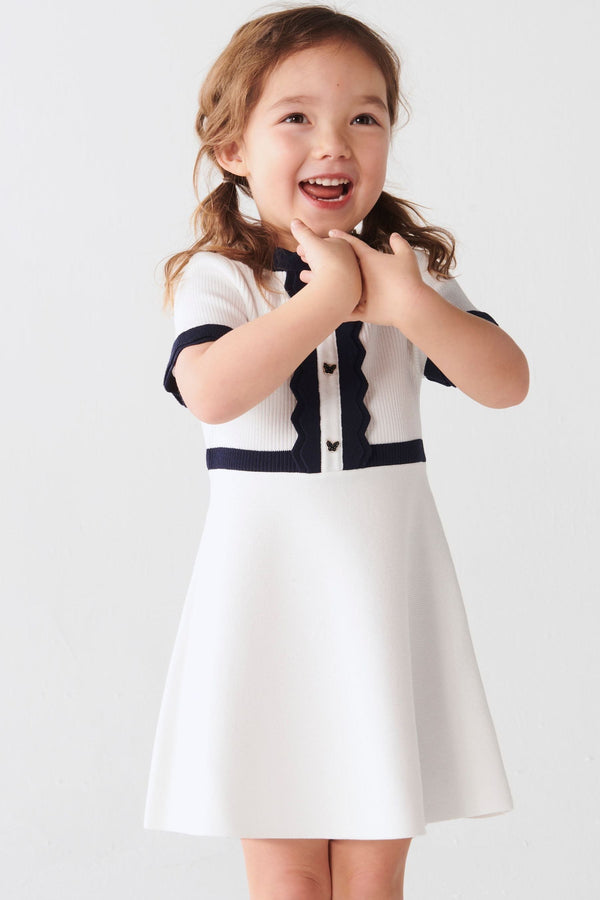 Cream River Island Girls Tipped Flippy Dress