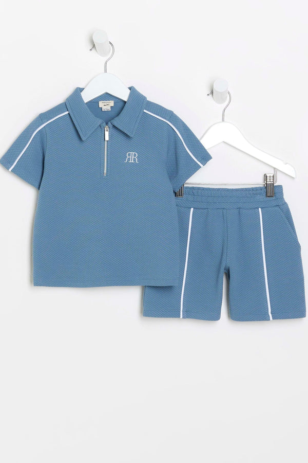 Blue River Island Mini Boys Ecru Pique Polo Set