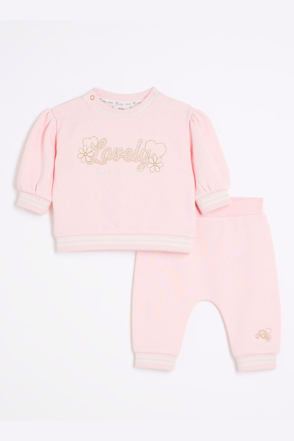 River Island Baby Girls 100% Cotton Lovely Sweat Set