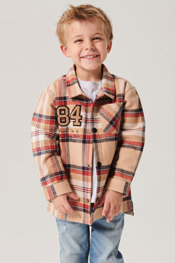 River Island Mini Boys Check Overshirt Shirt Set