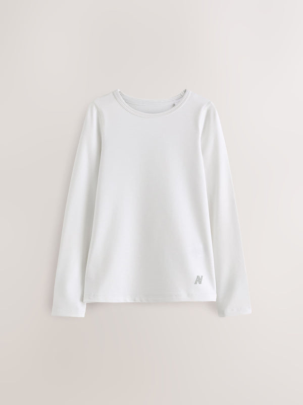 White Long Sleeve Base Layer Top (3-16yrs)