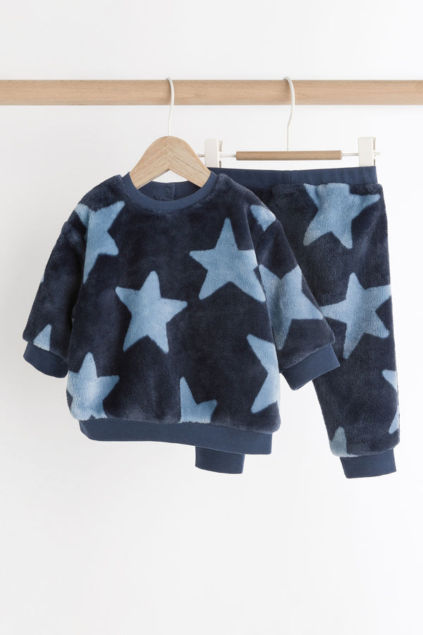 Navy Star Baby 100% Cotton Fleece Top and Joggers Set