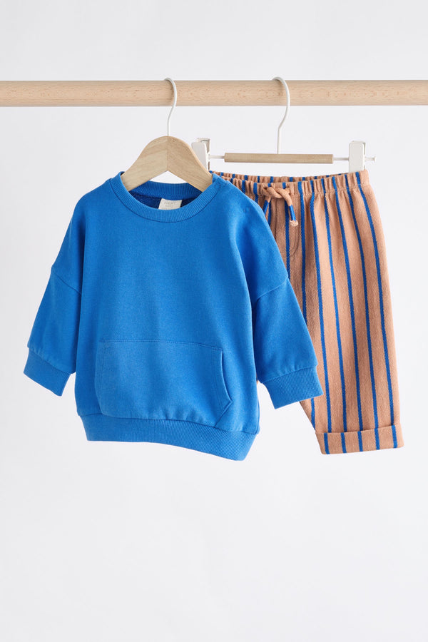 Blue/Rust Sweatshirt and Joggers Baby Set