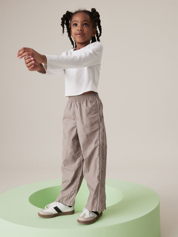 Stone Wide Leg Woven 100% Cotton Trousers (3-16yrs)