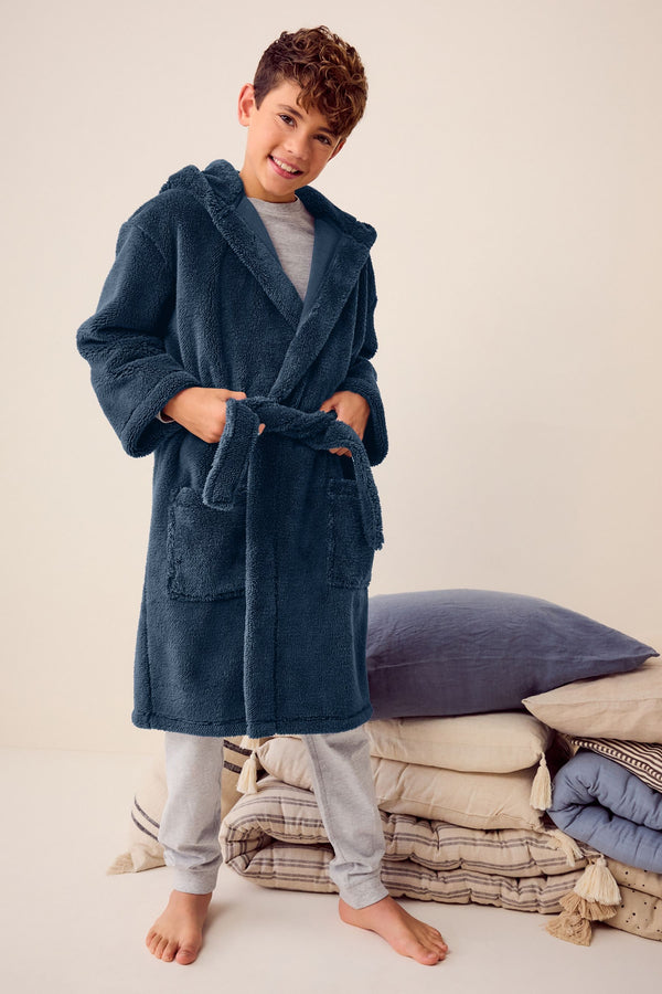 Navy Blue Fleece Robe (1.5-16yrs)