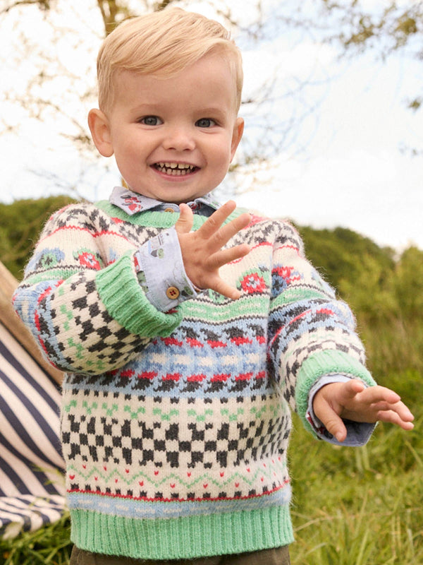 Cath Kidston Multi Fairisle Pattern Knitted Jumper (3mths-7yrs)