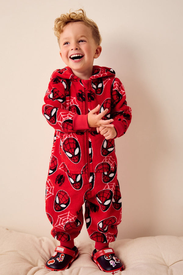 Red Spiderman Fleece All-In-One (9mths-10yrs)