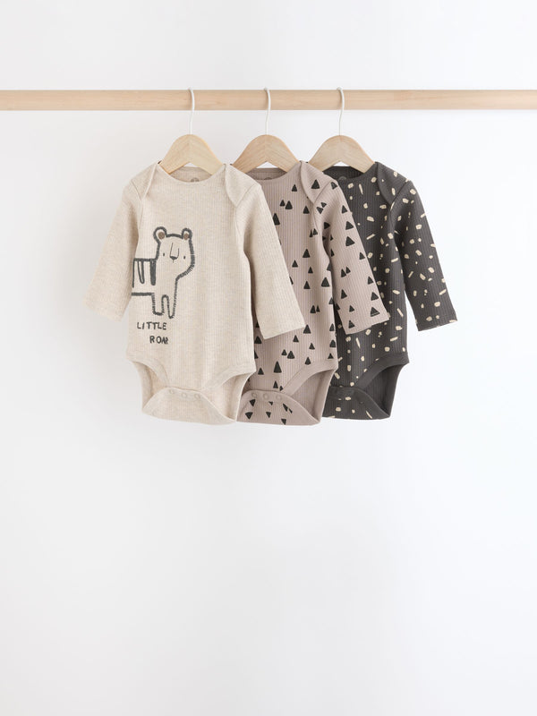 Neutral 3 Pack Baby Rib Bodysuits