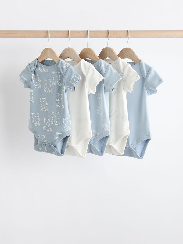 Blue Bear Baby 100% Cotton Bodysuits 5 Pack