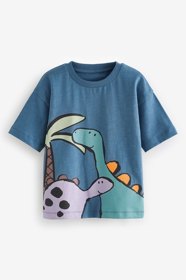 Blue 100% Cotton Short Sleeve Character T-Shirt (3mths-7yrs)