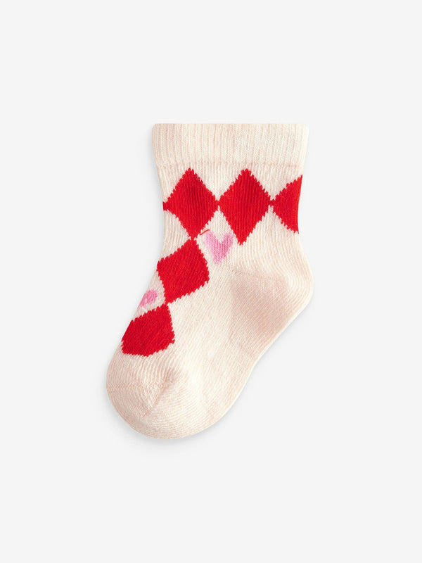 Red/Pink Baby Socks 5 Pack (0mths-2yrs)