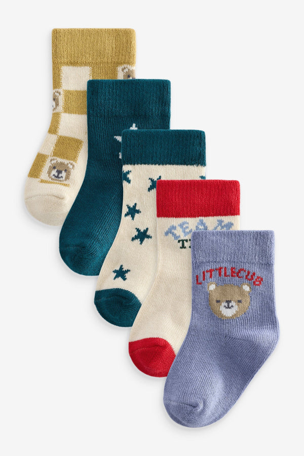 Bright Baby Socks 5 Pack (0mths-2yrs)