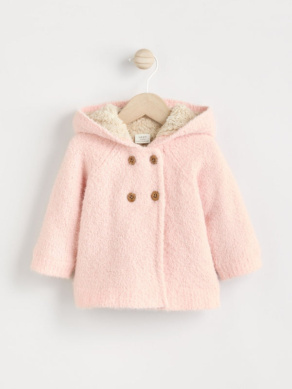 Pink Baby Fleece Lined Cardigan(immediate)