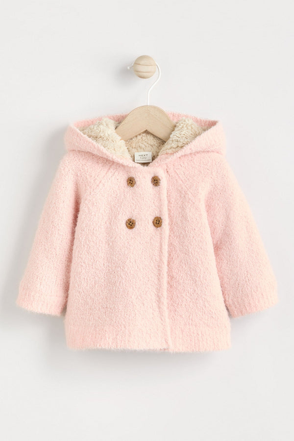 Pink Baby Fleece Lined Cardigan (0mths-2yrs)