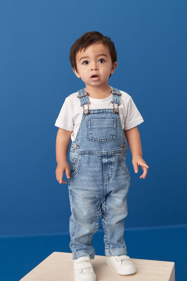 Light Blue 100% Cotton Denim Dungarees (3mths-7yrs)