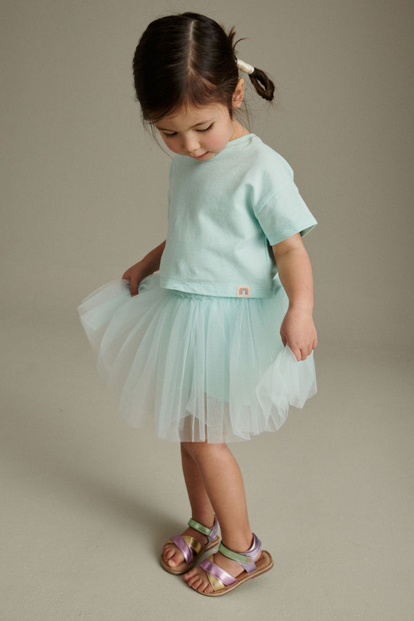 Aqua Blue T-Shirt and Skirt Set (3mths-7yrs)