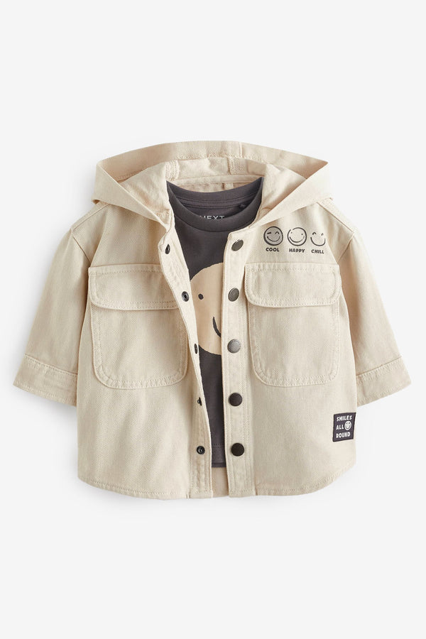 Ecru Cream Ecru Denim Shacket(immediate)