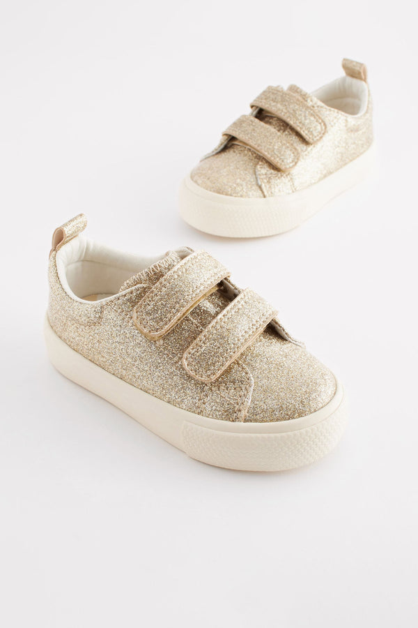 Gold Glitter Chunky Trainers