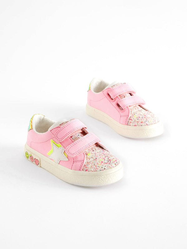 Pink Standard Fit (F) Star Touch Fasten Trainers