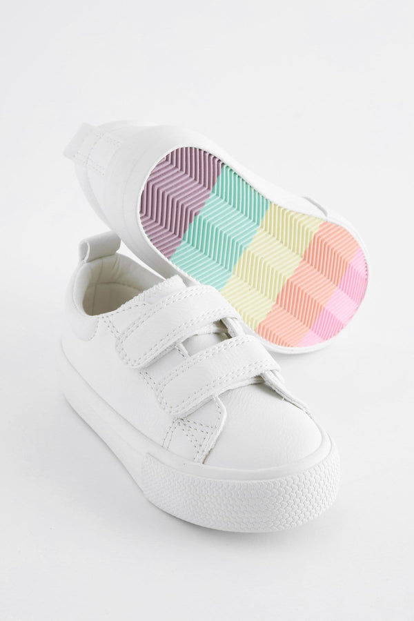 White Standard Fit (F) Chunky Trainers With Touch Fastening (immediate)