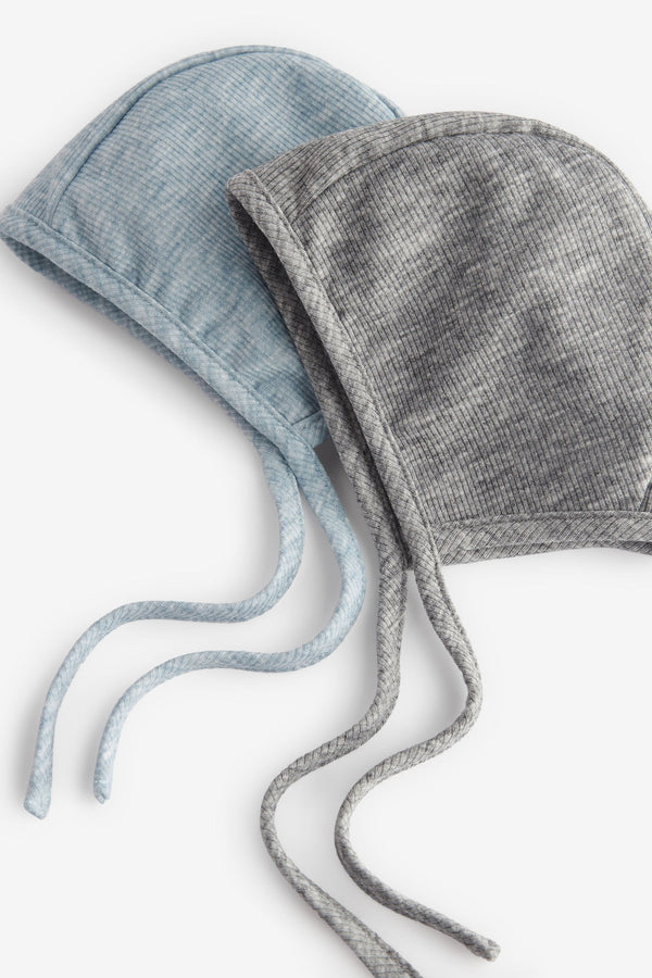 Grey/Blue Baby Bonnets Jersey 2 Pack (0-12mths)