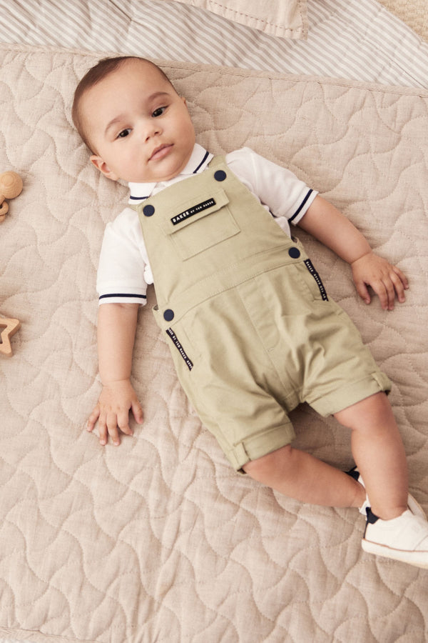 Stone Baker by Ted Baker Polo and Dungaree Set