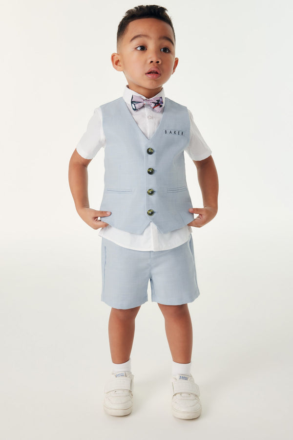 Light Blue Baker by Ted Baker Shirt Waistcoat and Short Set