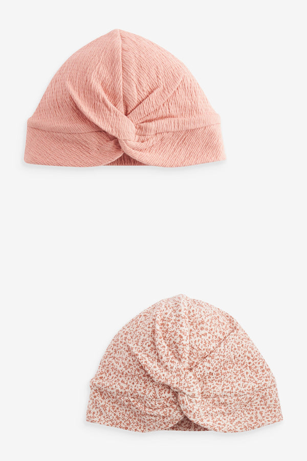 Neutral Baby Turban Hats 2 Pack (0-18mths)