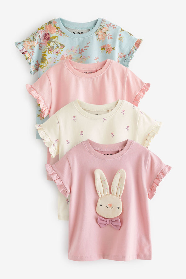 Pink Bunny T-Shirts 4 Pack (3mths-7yrs)