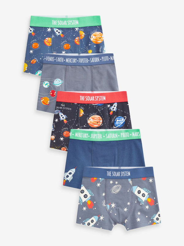 Space Print Trunks 5 Pack (1.5-12yrs)