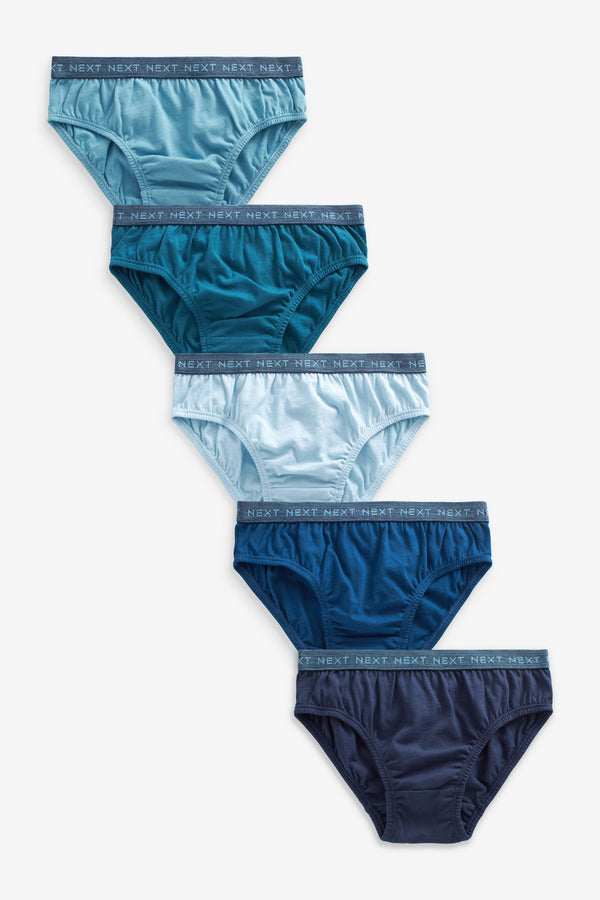 Blue Jacquard waistband Briefs 5 Pack (1.5-16yrs)