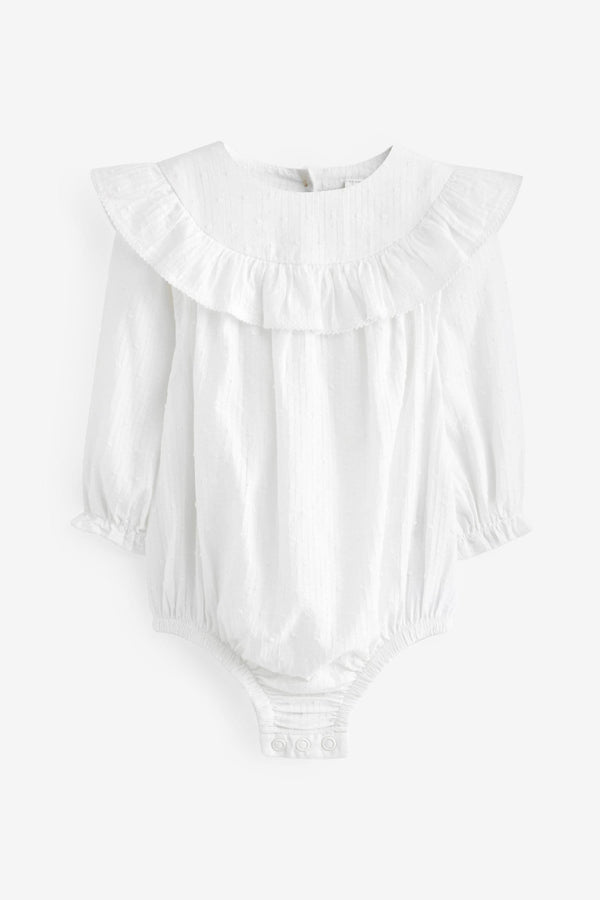 White Baby Bloomer Romper (0mths-3yrs)