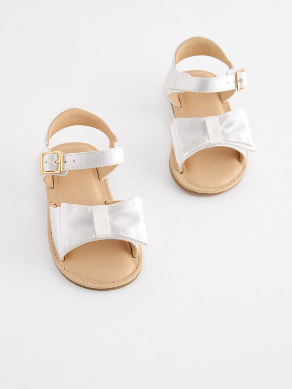 White Standard Fit (F) Bow Occasion Sandals