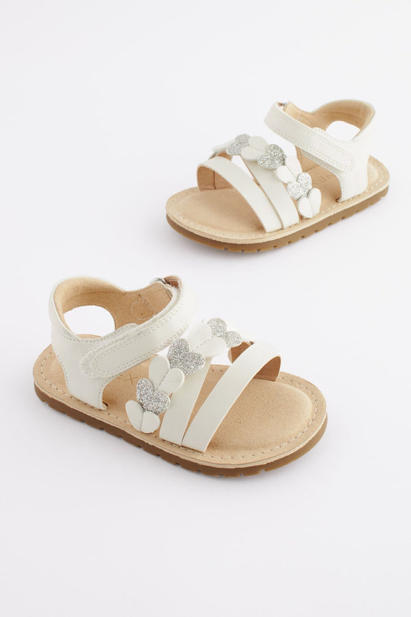 White Heart Sandals