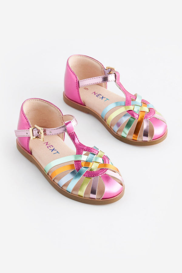 Rainbow Metallic Fisherman Occasion Sandals (immediate)