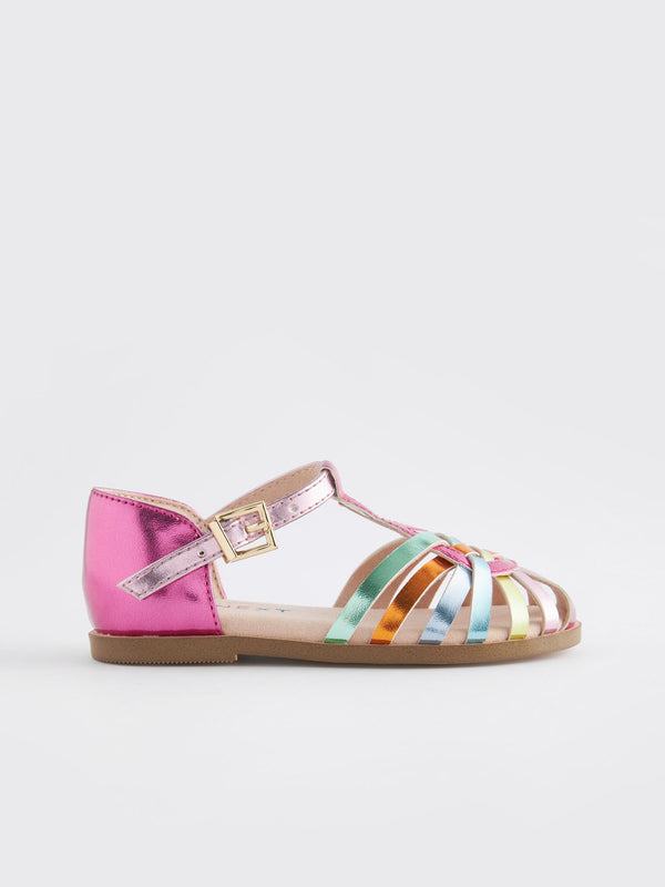 Rainbow Metallic Fisherman Occasion Sandals