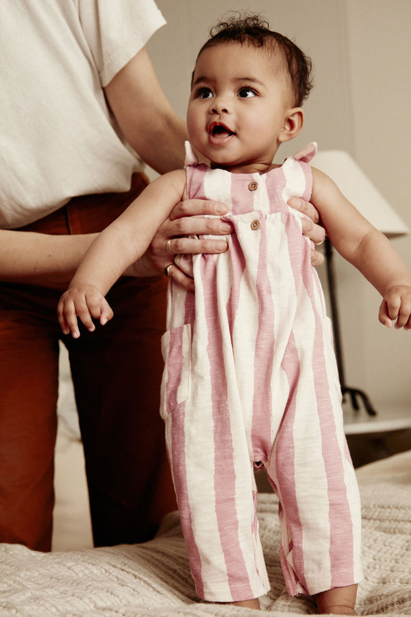 Copy Pink/White Stripe Baby Romper