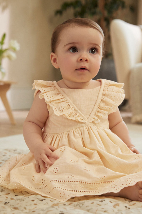 Yellow Baby Broderie Dress (0mths-2yrs)