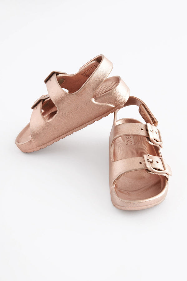 Rose Gold Two Strap Sandals (immediate)