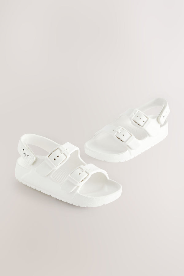 White Two Strap Sandals