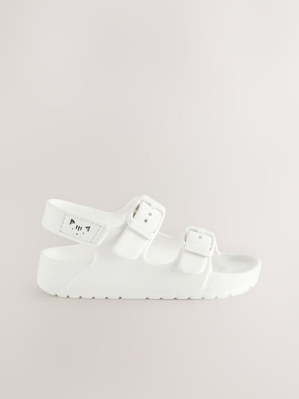 White Two Strap Sandals